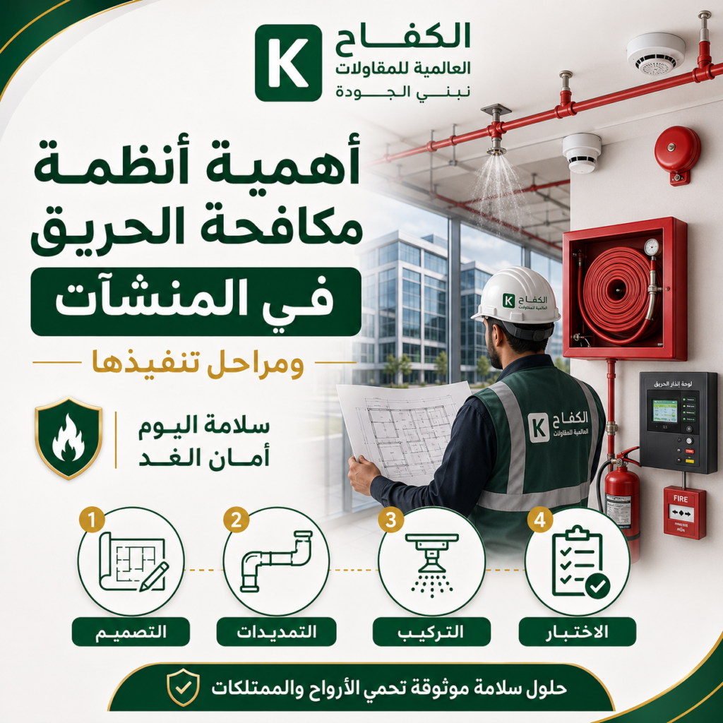فحص أنظمة مكافحة الحريق داخل منشأة
