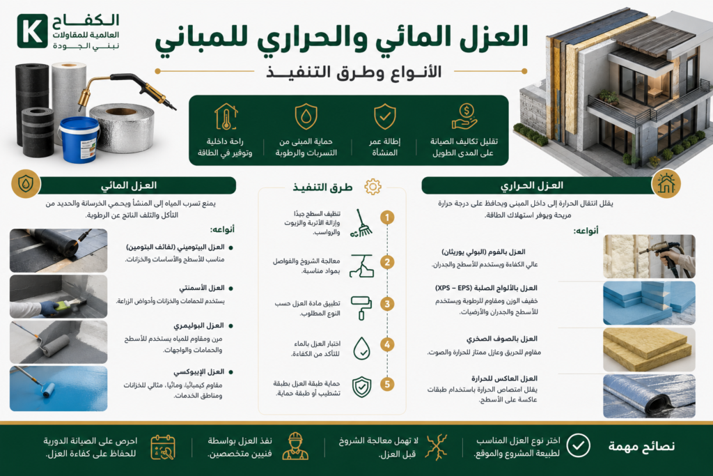 العزل المائي والحراري للمباني في الرياض
