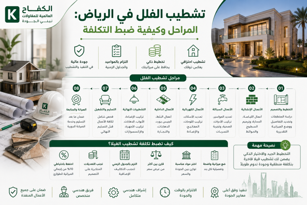 أعمال تشطيب فيلا في الرياض
