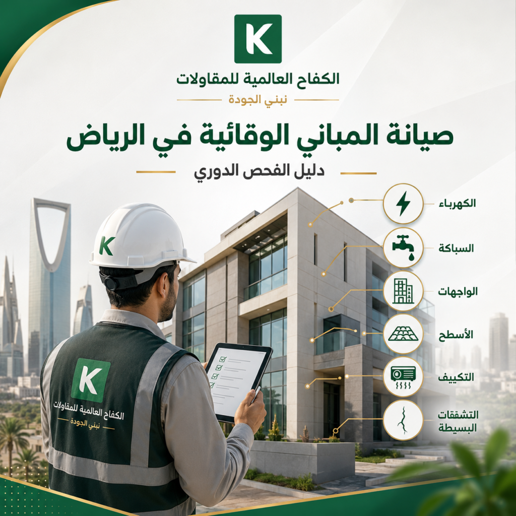 تنفيذ صيانة المباني الوقائية وفحص التشققات والتسربات في الرياض